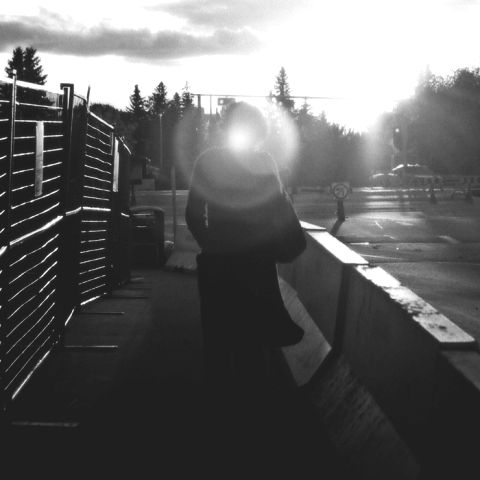 woman with halo of light